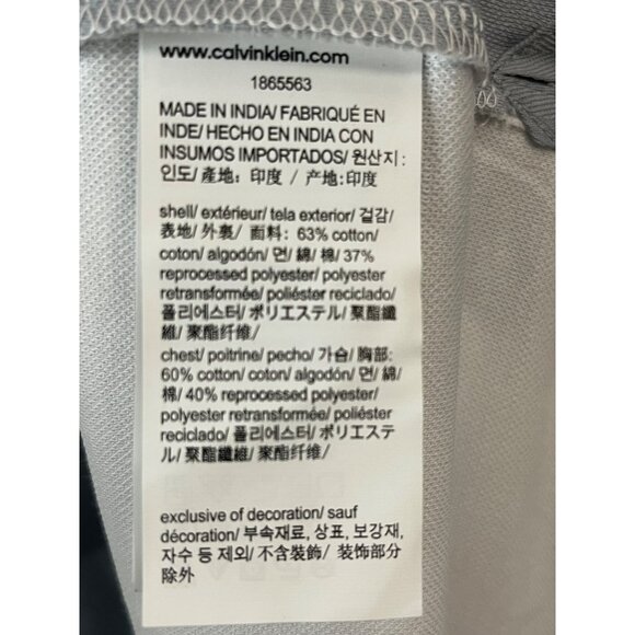 Calvin Klein Mens Polo Shirt Large White & Gray Quick Dry Moisture-Wicking - Picture 10 of 10